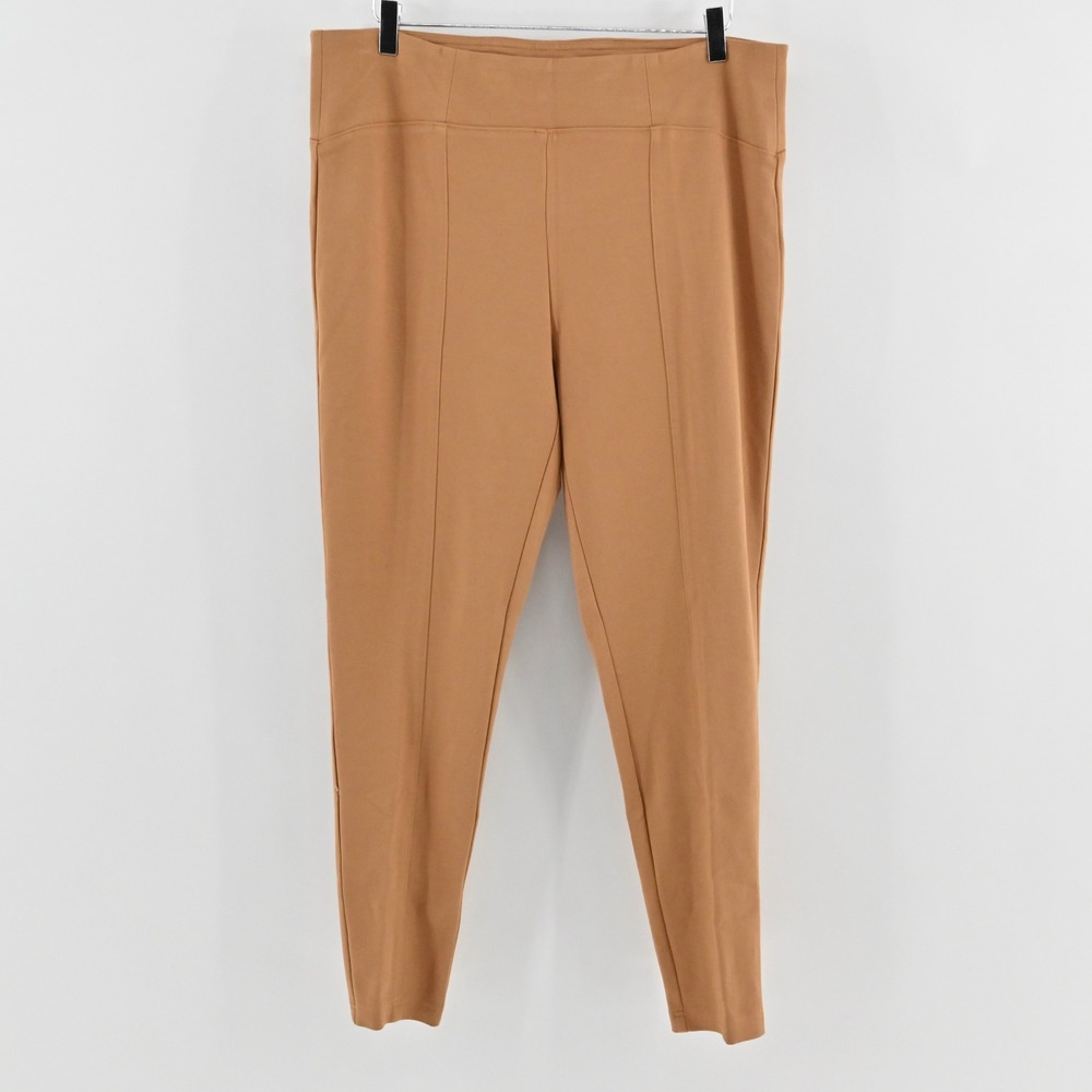 Rachel Zoe Womens Pull On Stretch Pants Size XL Camel Brown Slim Ankle Trousers